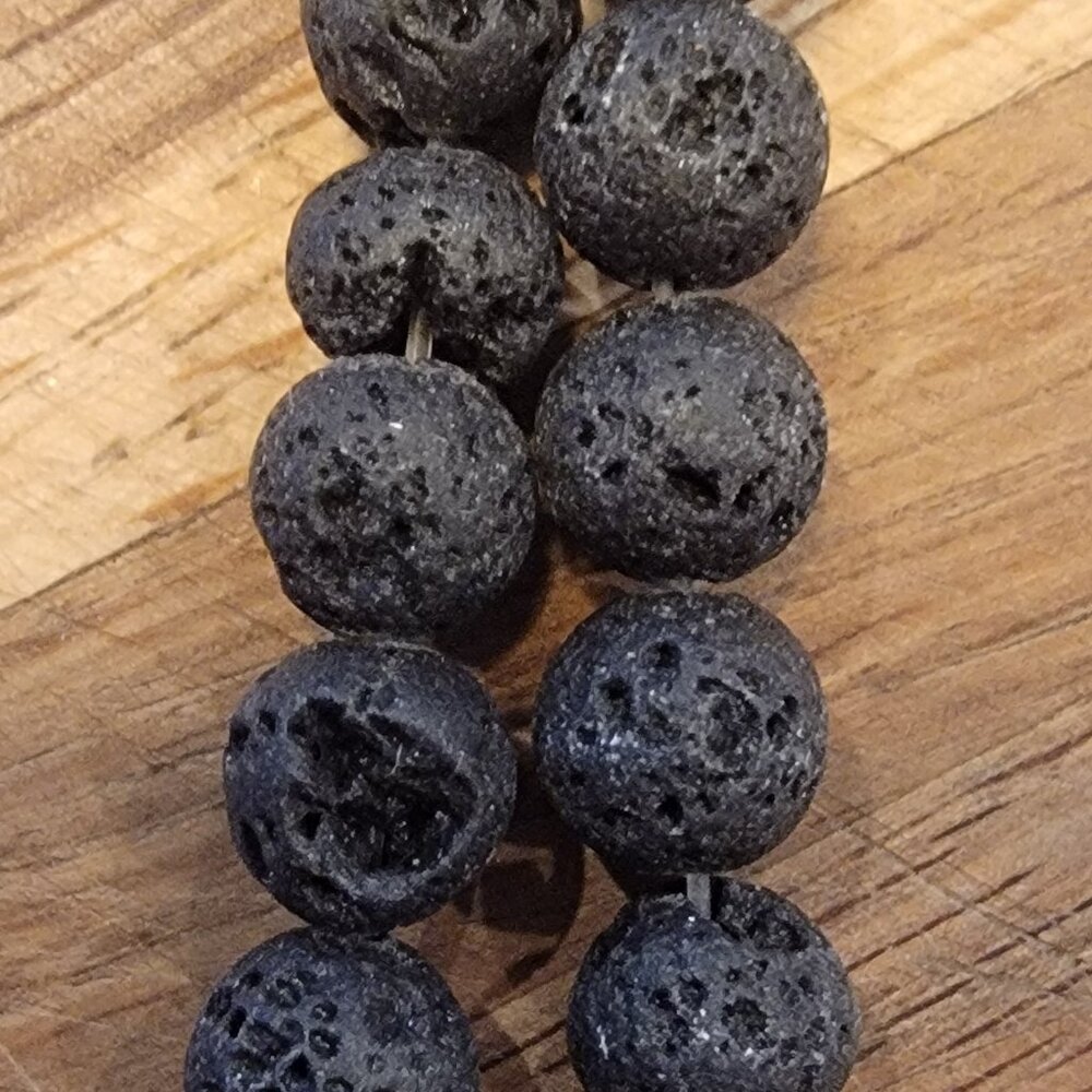 Lava 8MM Round Stone Beads# 92065 Halcraft Bead Gallery 10 inch/25CM Strand - Picture 2 of 8